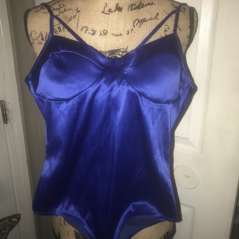 Bright blue bodysuit